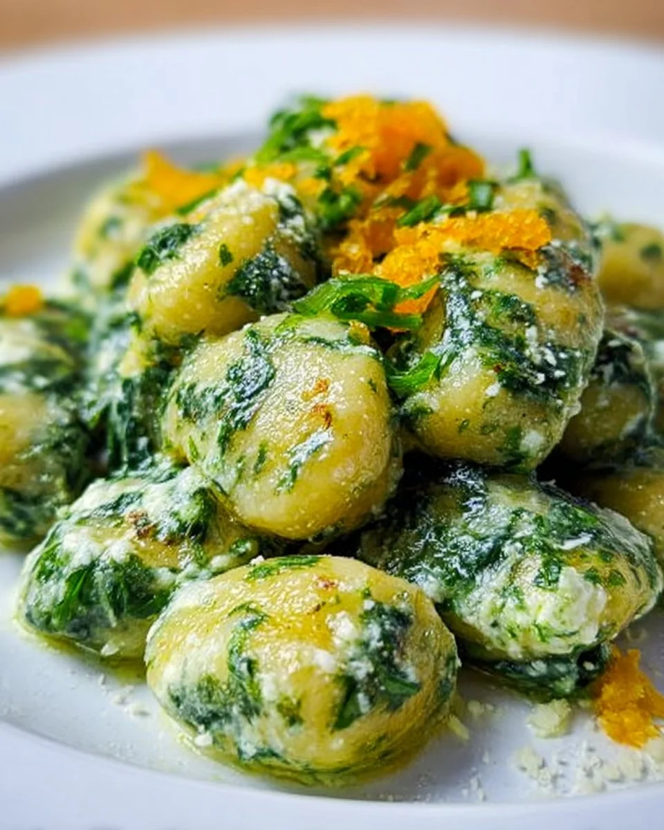 Bärlauch-Gnocchi mit Ricotta und Orangenbutter