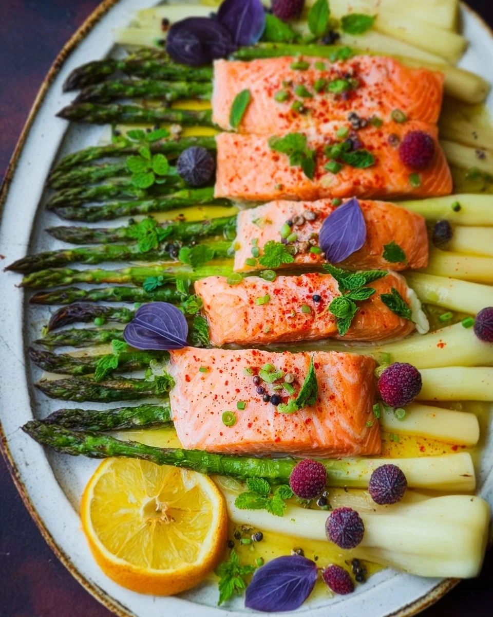 Ofenspargel mit Lachs: Rezept
